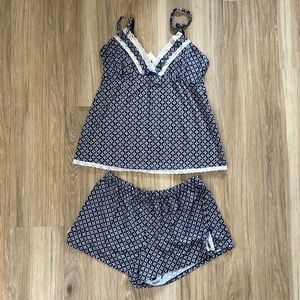 Vintage Lingerie Set Sleepwear Women, blue Polkadot Camisole by MARILYN MONROE